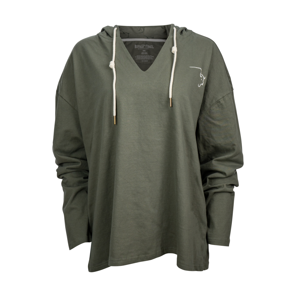 Buffalo Trace Women's Swoosh Hoodie – cozy women's pullover hoodie with Buffalo Trace swoosh logo