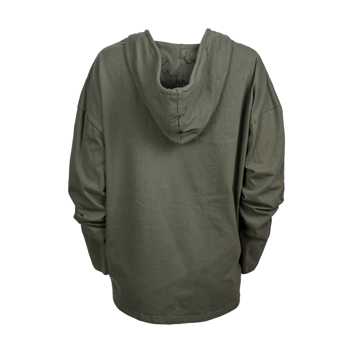 Buffalo Trace Women's Swoosh Hoodie back view showing hoodie silhouette and logo placement