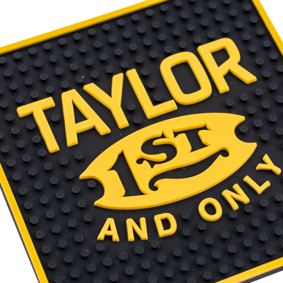E.H. Taylor Bar Mat Coaster back view showing non-slip rubber base and E.H. Taylor branding