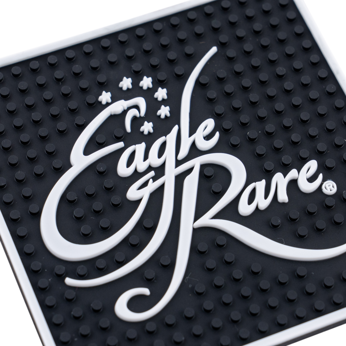 Eagle Rare Bar Mat Coaster back view showing non-slip rubber base and Eagle Rare logo detail
