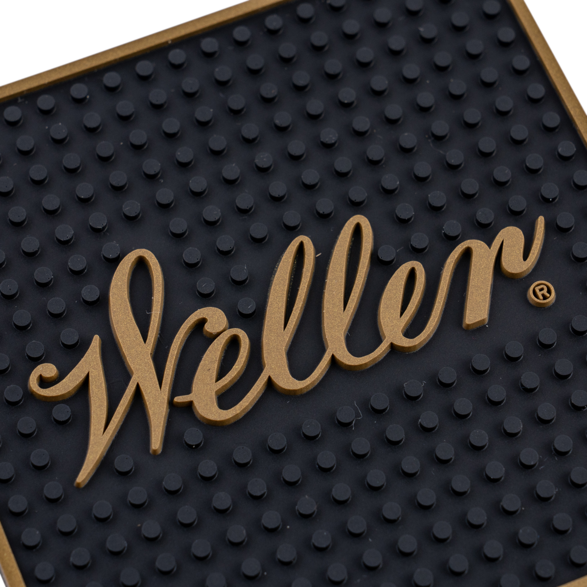 Weller Bar Mat Coaster back view showing non-slip rubber base and Weller branding detail