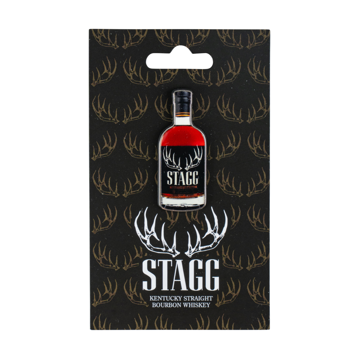 Stagg Bottle Lapel Pin – collectible enamel pin shaped like a Stagg bourbon bottle