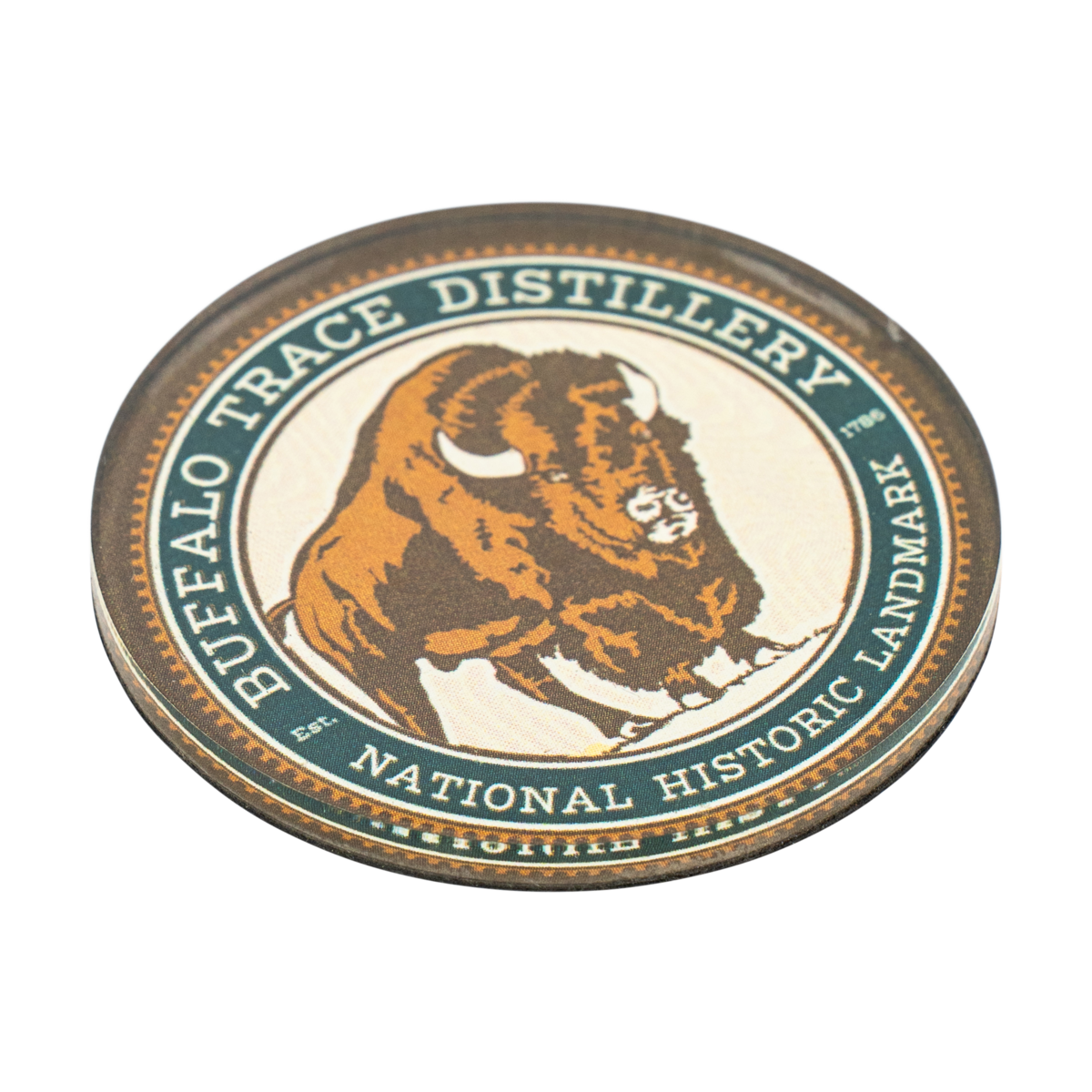 Buffalo Trace NHL Logo Magnet back view showing magnet construction and co-branded design