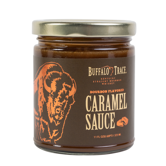 Buffalo Trace Bourbon Caramel Sauce 11oz – rich bourbon-flavored caramel sauce made with Buffalo Trace