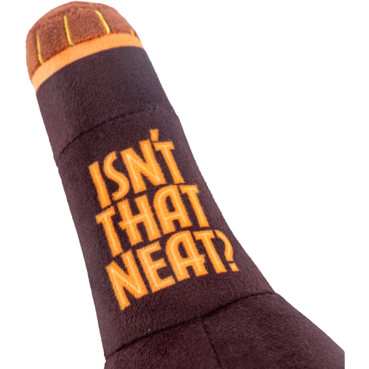 Buffalo Trace Root Beer Bottle Dog Toy with dog – durable plush squeaky toy for all breeds
