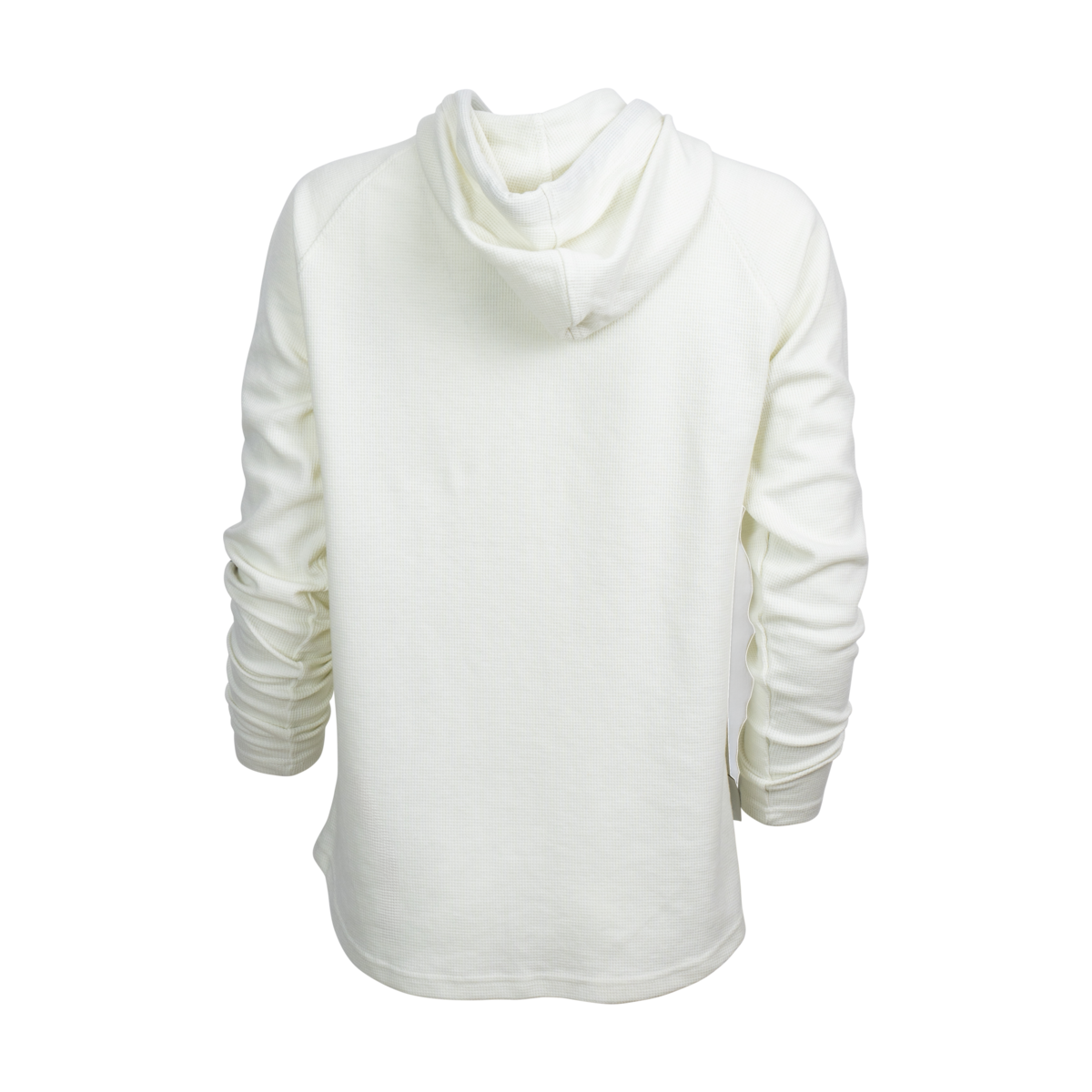 Buffalo Trace Women's Cream Waffle Hoodie back view showing waffle texture and relaxed fit