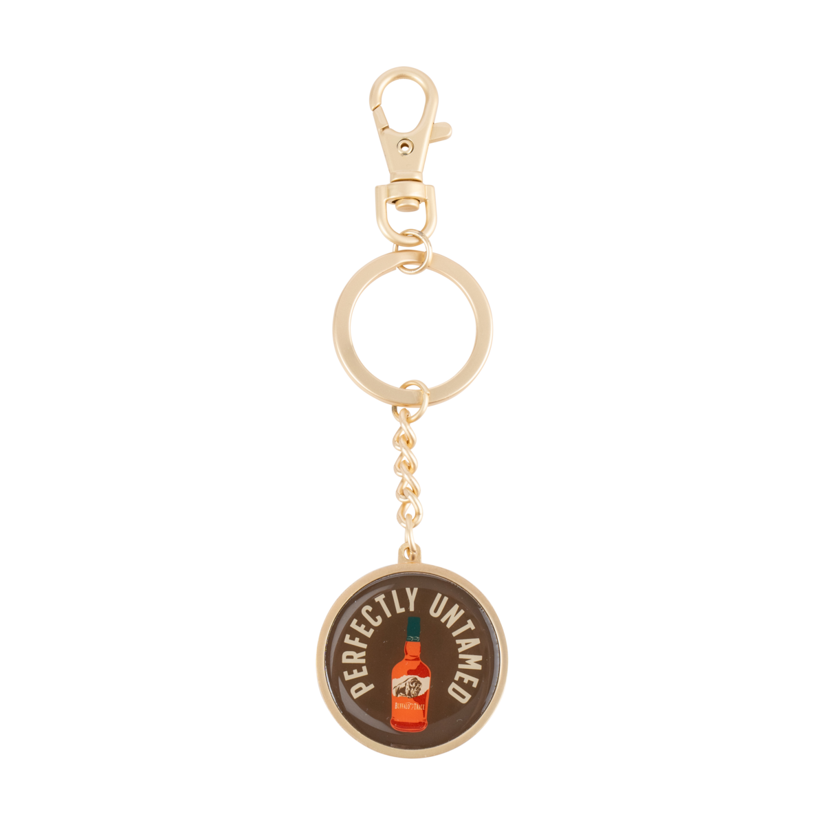 Buffalo Trace Perfectly Untamed Keychain – metal keychain with Perfectly Untamed Buffalo Trace slogan