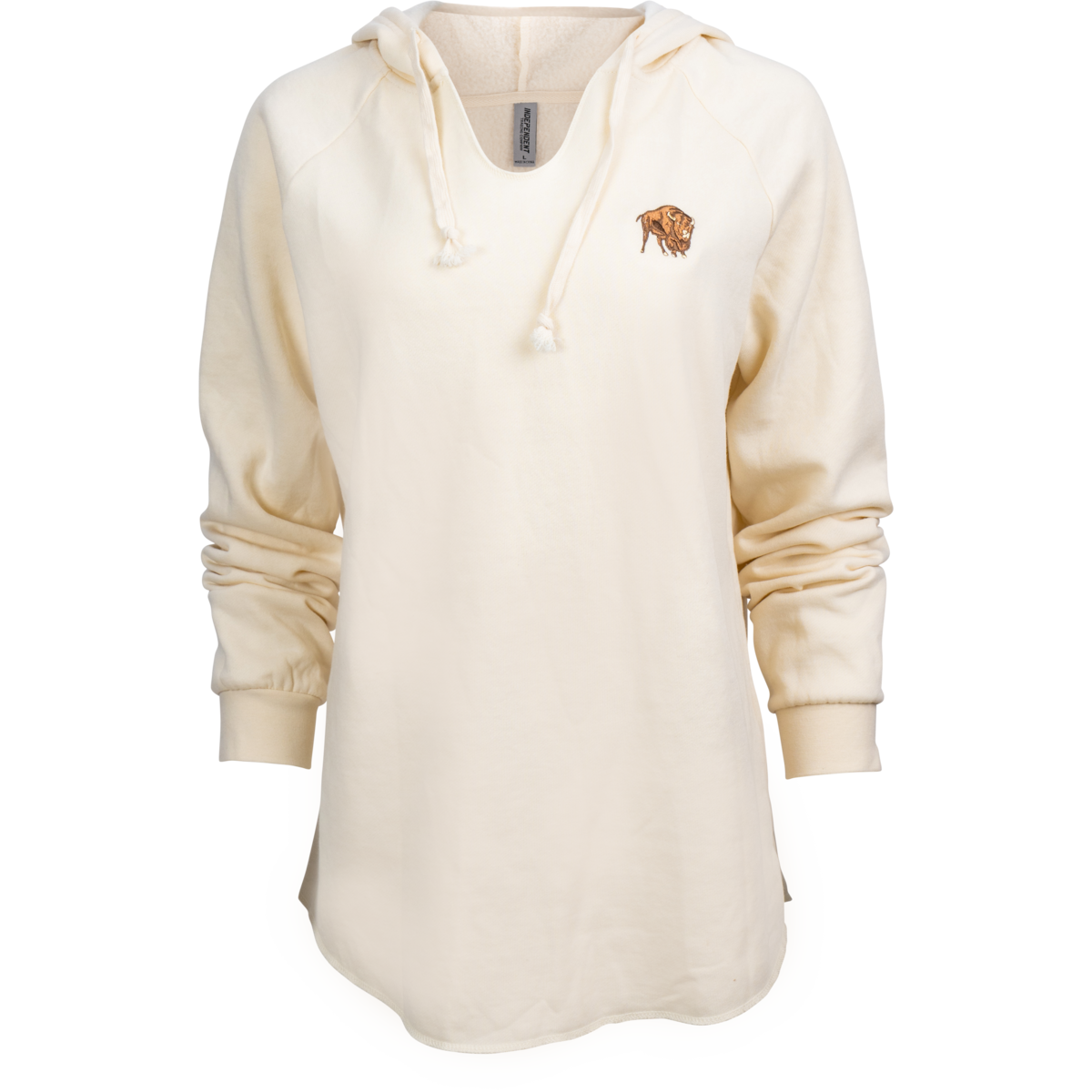Buffalo Trace Women's Cream Hoodie – soft cream pullover hoodie with Buffalo Trace logo for women