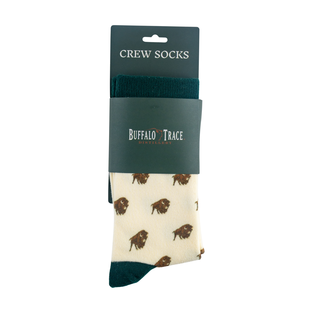 Buffalo Trace Cream Allover Buffalo Socks – cream crew socks with allover woven buffalo pattern