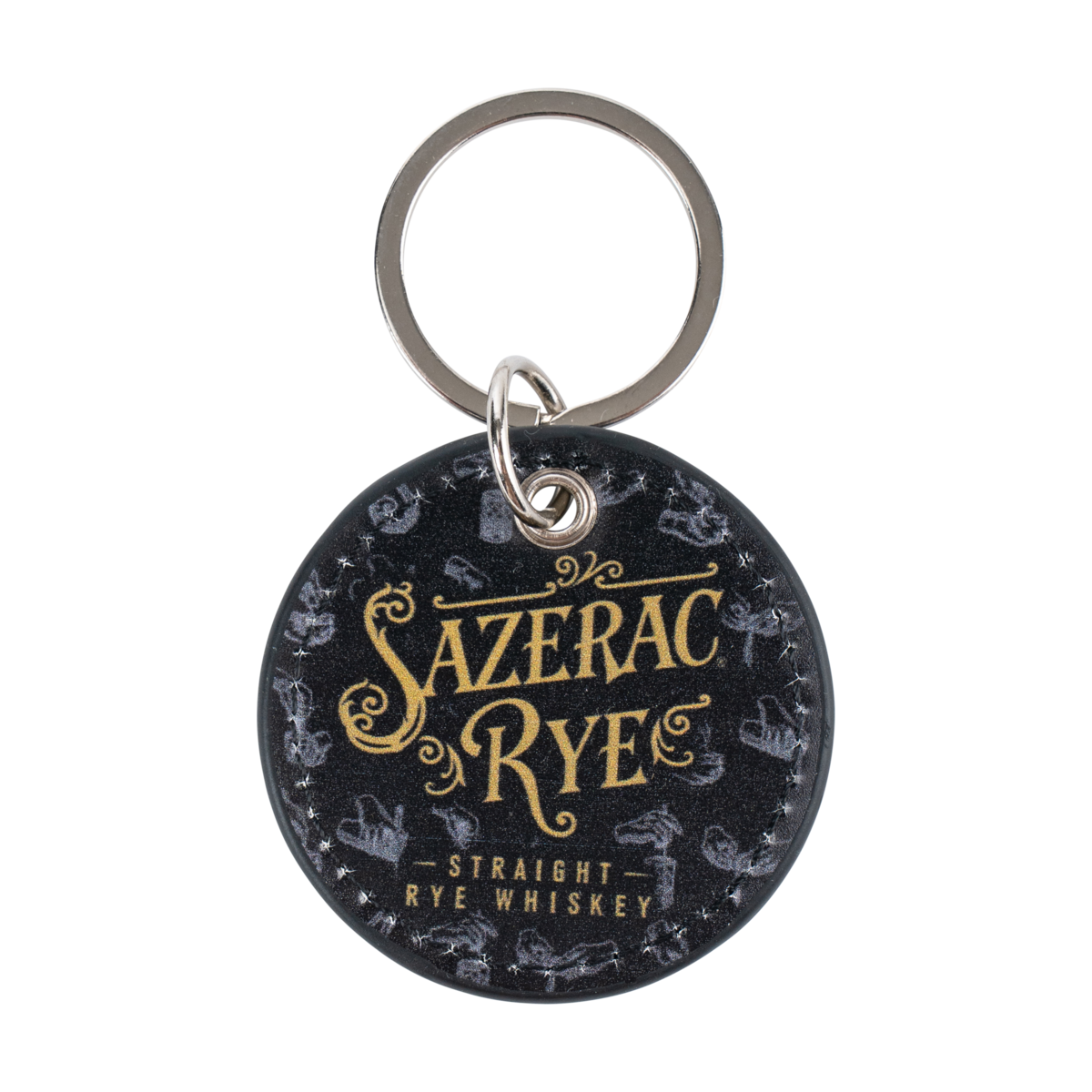 Sazerac Rye Keychain – collectible metal keychain with Sazerac Rye whiskey logo and branding