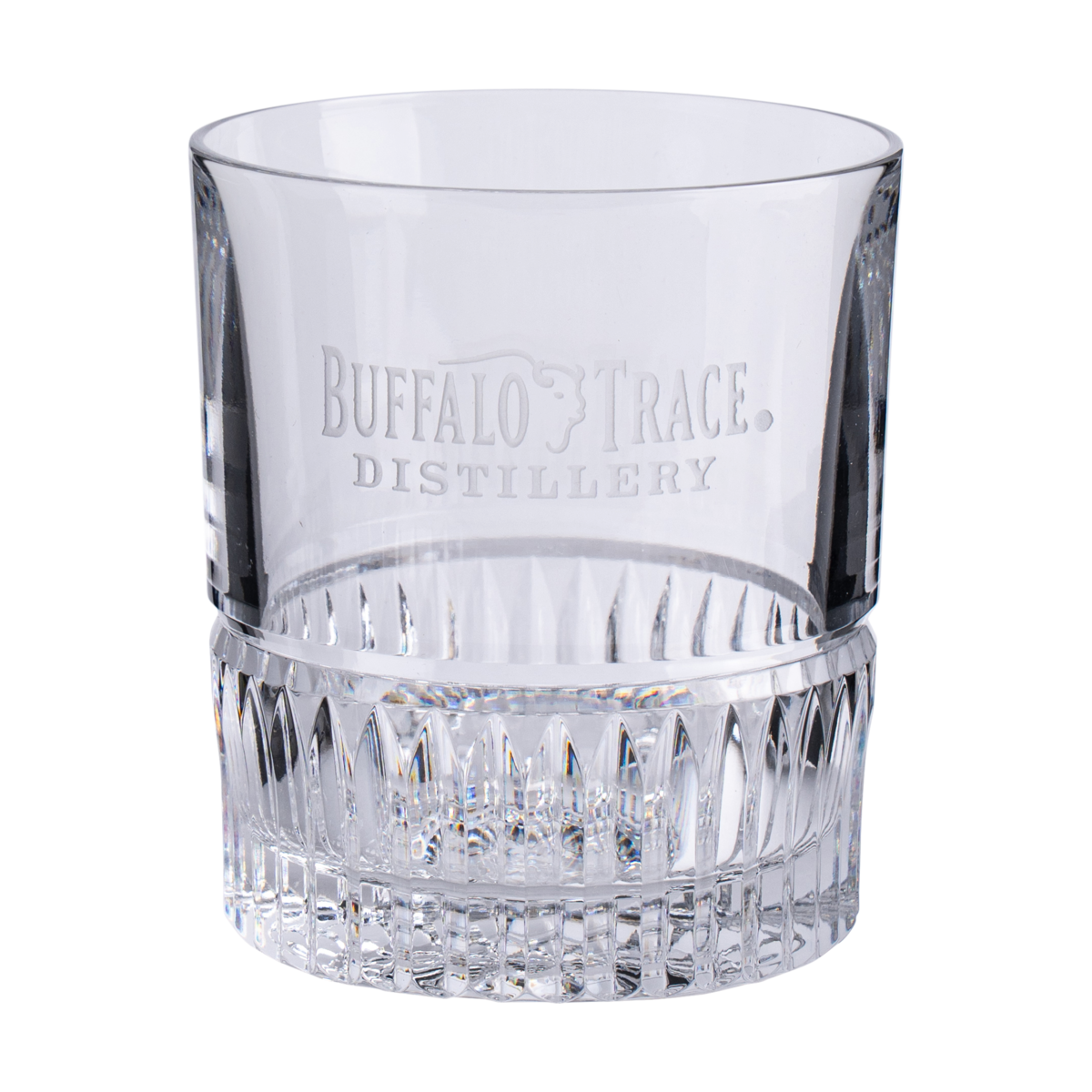 Buffalo Trace Parker Glass side view showing elegant tulip shape and logo engraving