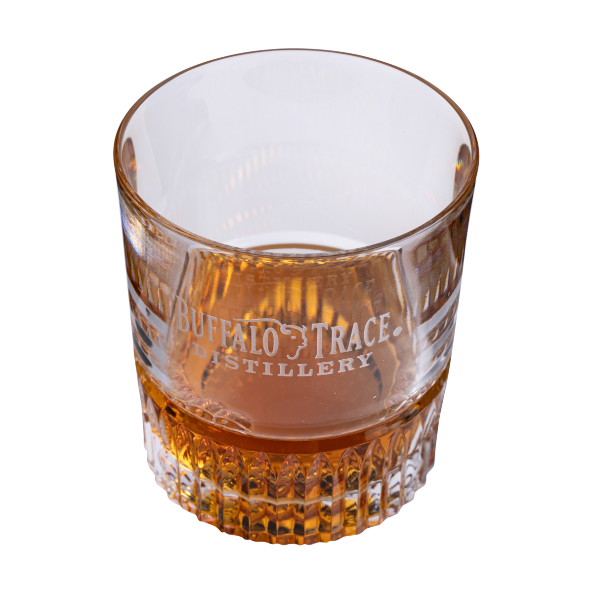Buffalo Trace Parker Glass close-up of engraved branding on premium crystal stemware