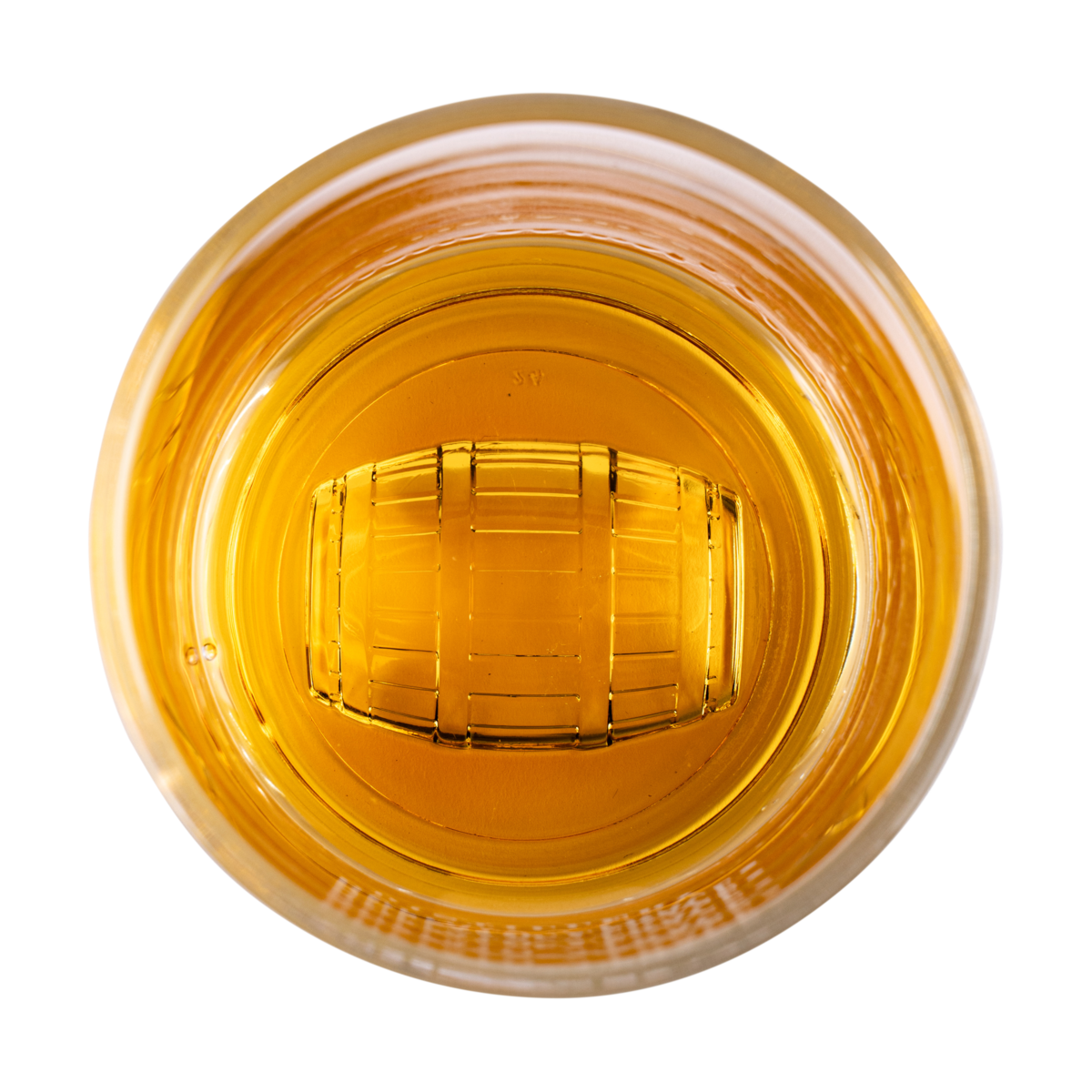 Buffalo Trace Bourbon Barrel Rocks Glass – barrel-shaped crystal glass for whiskey tasting