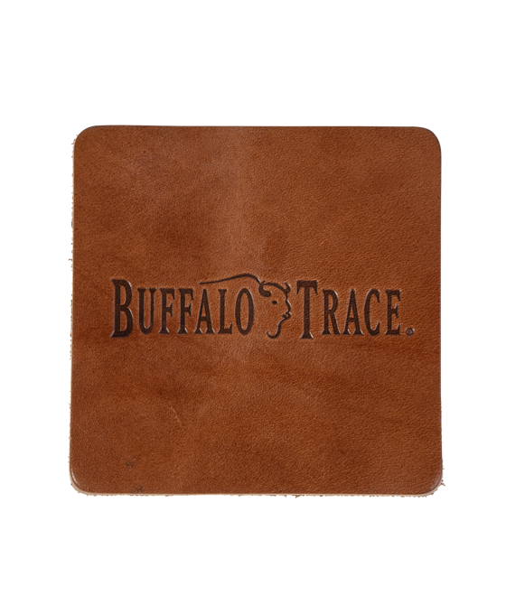 Buffalo Trace Square Leather Coaster Embossed Logo