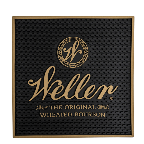 Weller Bourbon Service Mat Durable 12x12 Bar Mat – premium rubber service mat with Weller bourbon logo