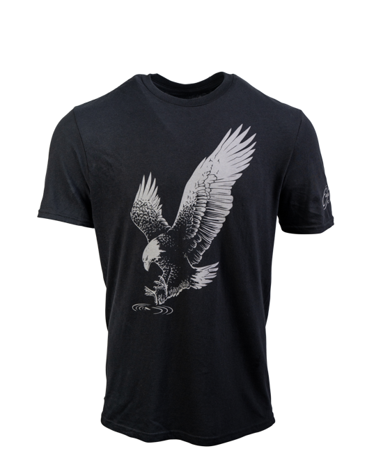 Black Eagle rare T-shirt with Monochrome Gray Eagle Image on Chest