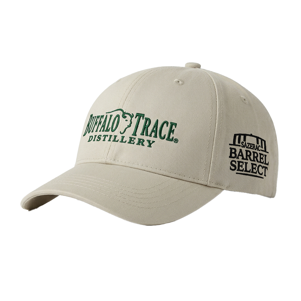 SBS x Buffalo Trace Baseball Cap – front view with embroidered SBS and Buffalo Trace logo