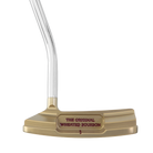 Weller x Bettinardi Antique 107 Queen B 6 Putter close-up of gold flame detail and co-branded engraving