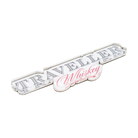 Traveller Whiskey Text Magnet back view showing magnet construction and Traveller text design