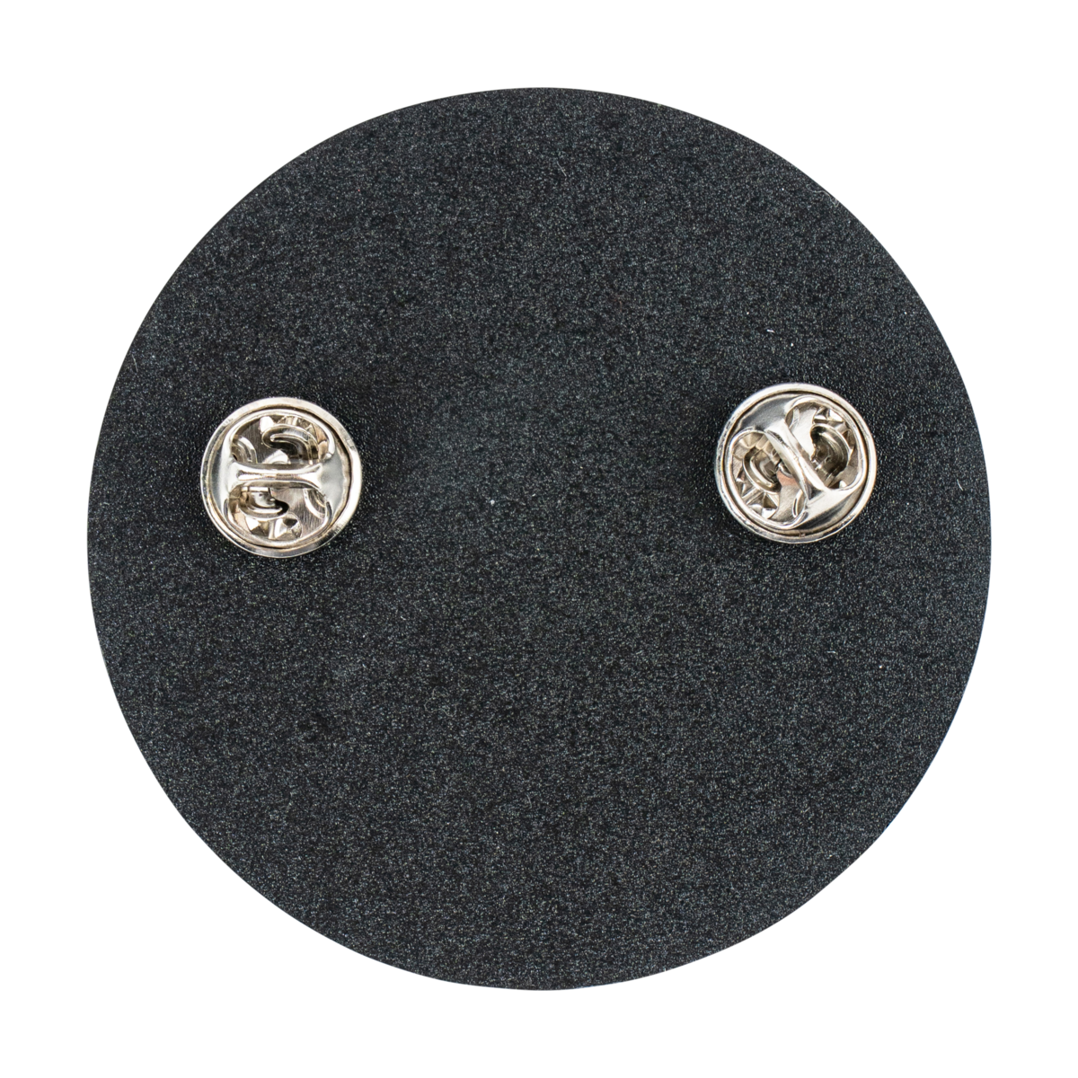 Traveller Whiskey Circle Lapel Pin back view showing pin clasp and enamel finish detail