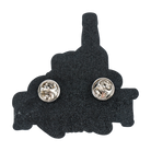 Traveller Whiskey Hat Bottle Lapel Pin close-up of enamel detail and Traveller hat design
