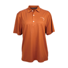 Cutter & Buck Orange Striped Polo – premium orange striped golf polo with Buffalo Trace logo