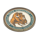Buffalo Trace NHL Logo Magnet back view showing magnet construction and co-branded design
