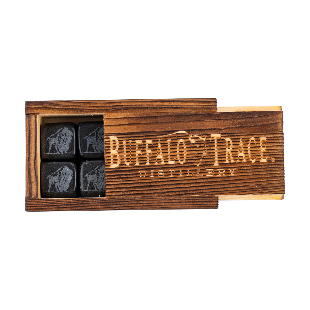 Buffalo Trace Whiskey Stone Box Set with glass – perfect bourbon gift set for whiskey enthusiasts