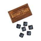 Buffalo Trace Whiskey Stone Box Set detail of premium wooden gift box with distillery branding
