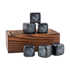 Buffalo Trace Whiskey Stone Box Set stones in glass showing how to chill bourbon without diluting