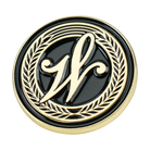 Weller Logo Lapel Pin close-up of enamel color detail and pin backing
