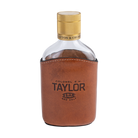 E.H. Taylor Leather Wrapped Glass Flask – premium flask with E.H. Taylor branding on genuine leather