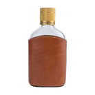 E.H. Taylor Leather Wrapped Glass Flask open cap view showing glass construction inside