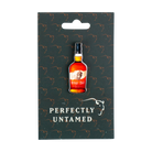 Buffalo Trace Bottle Lapel Pin – collectible enamel pin shaped like a Buffalo Trace bourbon bottle