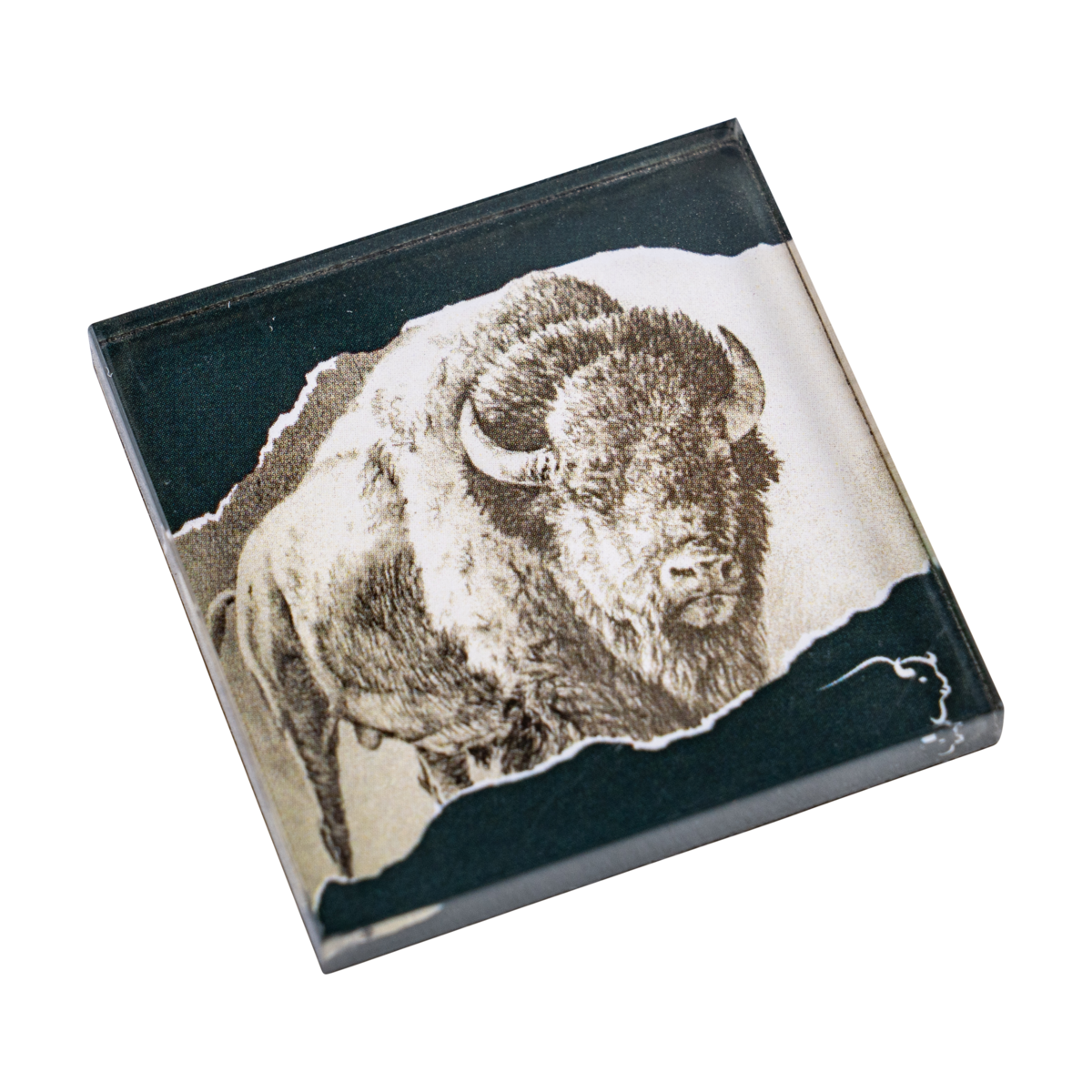 Buffalo Trace Holiday Magnet Set close-up of seasonal distillery artwork on magnets