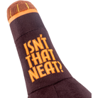 Buffalo Trace Root Beer Bottle Dog Toy with dog – durable plush squeaky toy for all breeds