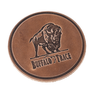 Buffalo Trace Leather Coaster – premium leather barware coaster with embossed Buffalo Trace logo