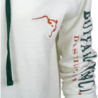 Buffalo Trace Women's Cream Waffle Hoodie close-up of waffle knit texture and embroidered logo