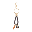 Buffalo Trace Logo Braided Keychain – braided leather keychain with Buffalo Trace logo metal tag