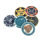 Buffalo Trace Poker Chip Set of 6 close-up showing ceramic chip detail and distillery logo