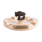 Buffalo Trace Ash Tray top view showing four cigar rests and branded center logo