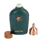 Buffalo Trace Green Flask open cap view showing stainless steel interior and screw top