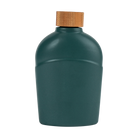 Buffalo Trace Green Flask with strap detail – portable bourbon flask for on-the-go