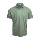 Buffalo Trace Green Heather Everywhere Swoosh Polo by TASC – heather green performance polo with allover swoosh pattern