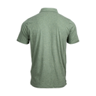 Buffalo Trace Green Heather Everywhere Swoosh Polo back view showing allover pattern and TASC design