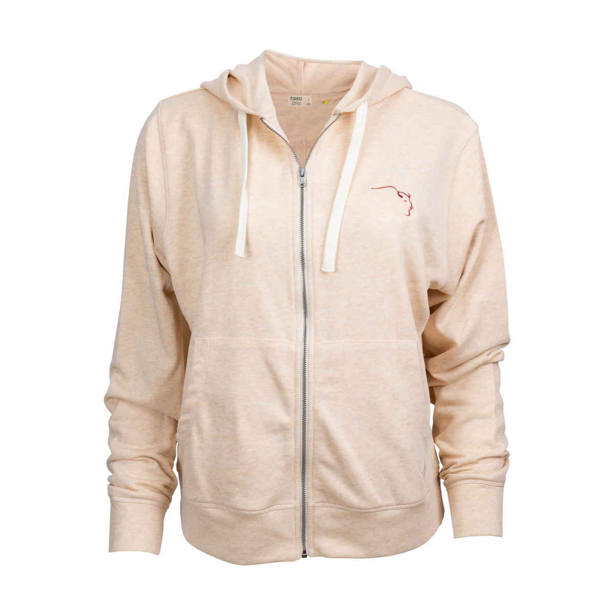 Buffalo Trace Stadium Zip-Up Cream Hoodie by TASC – premium cream performance zip hoodie with Buffalo Trace logo