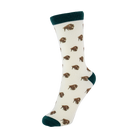 Buffalo Trace Cream Allover Buffalo Socks side view showing allover buffalo pattern and fit