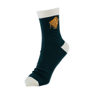 Buffalo Trace Green Striped Buffalo Socks side view showing stripe pattern and sock length