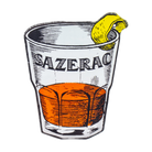 Sazerac Rye Cocktail Magnet – collectible refrigerator magnet with Sazerac cocktail recipe design