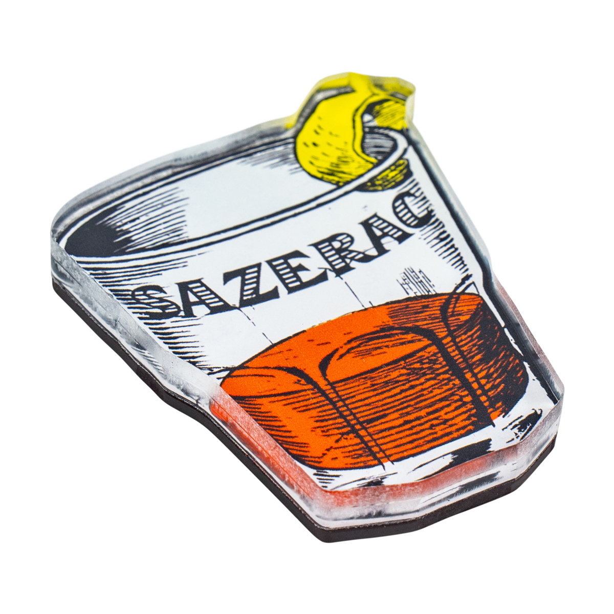 Sazerac Rye Cocktail Magnet back view showing magnet construction and collectible design detail